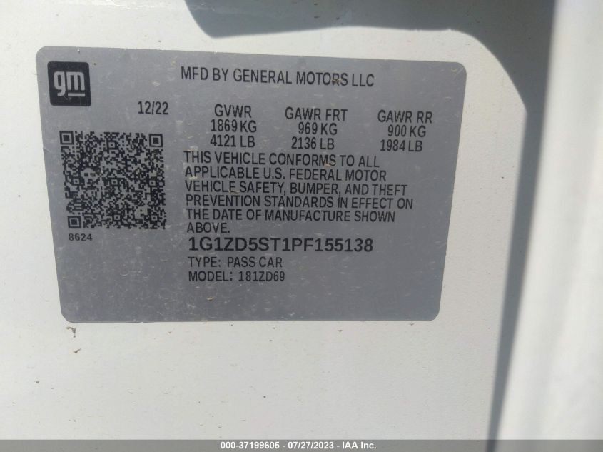 2023 CHEVROLET MALIBU LT - 1G1ZD5ST1PF155138