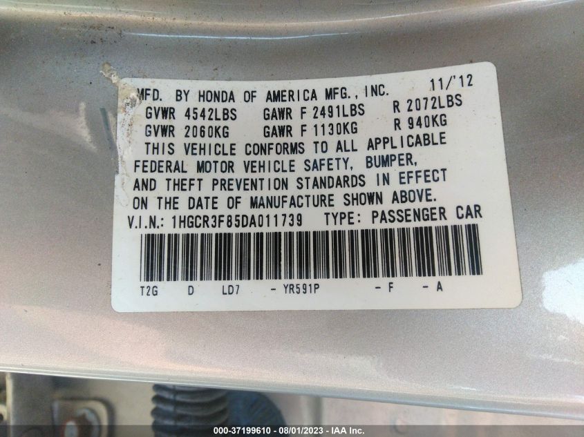 2013 HONDA ACCORD SDN EX-L - 1HGCR3F85DA011739