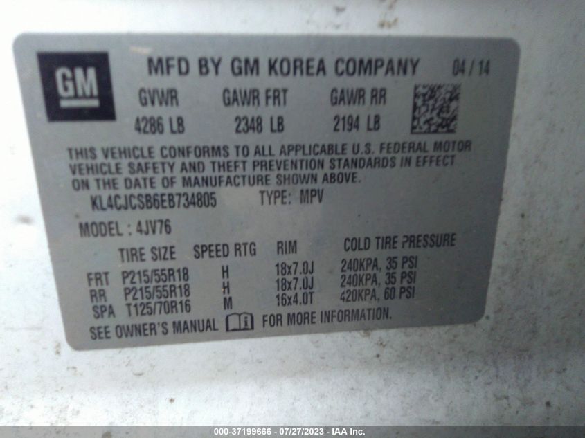 2014 BUICK ENCORE LEATHER - KL4CJCSB6EB734805