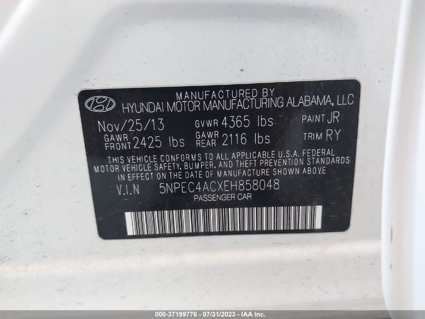 2014 HYUNDAI SONATA SE - 5NPEC4ACXEH858048