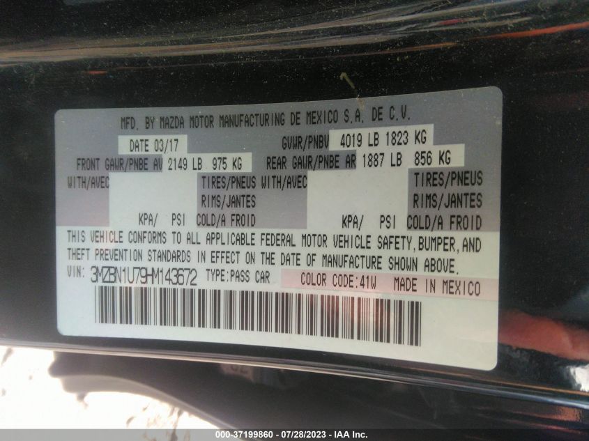 2017 MAZDA MAZDA3 4-DOOR SPORT 3MZBN1U79HM143672