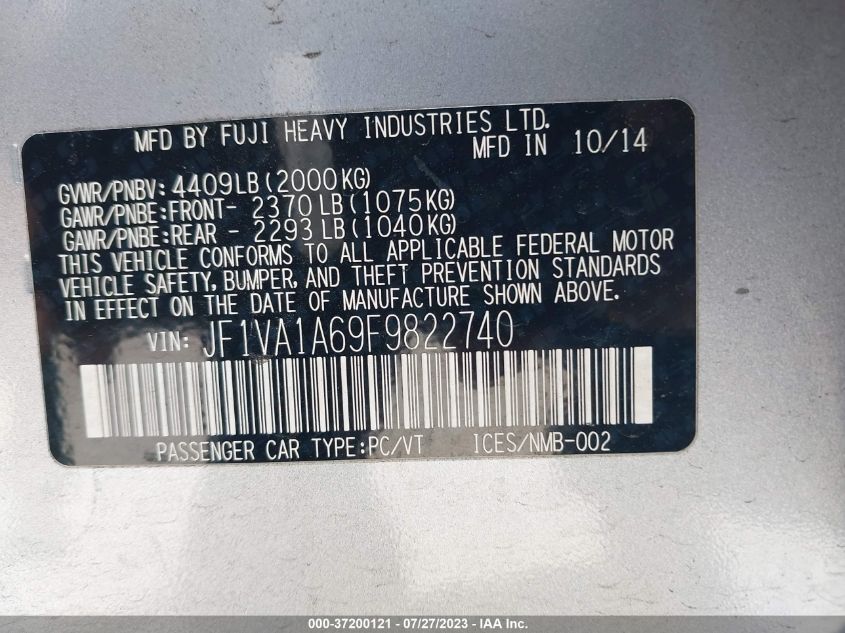 2015 SUBARU WRX - JF1VA1A69F9822740