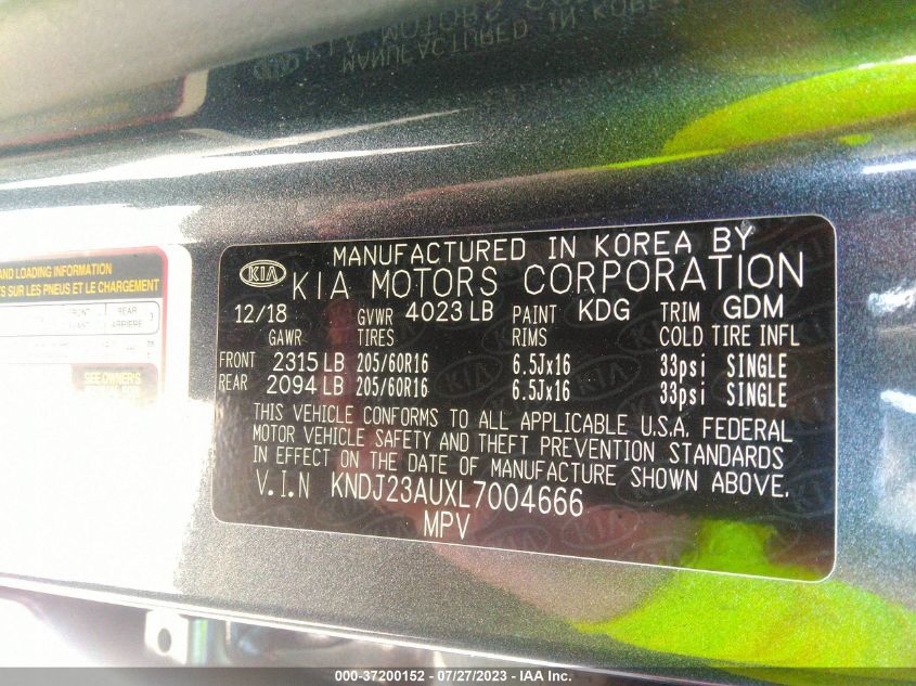 2020 KIA SOUL LX - KNDJ23AUXL7004666