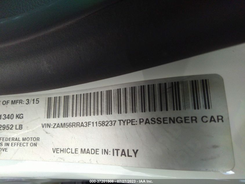 2015 MASERATI QUATTROPORTE S Q4 - ZAM56RRA3F1158237