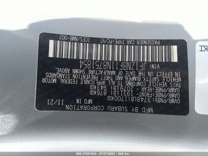 2022 TOYOTA GR86 PREMIUM - JF1ZNBF11N8751854