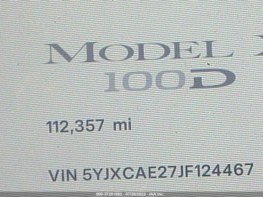 2018 TESLA MODEL X 75D/100D/P100D - 5YJXCAE27JF124467