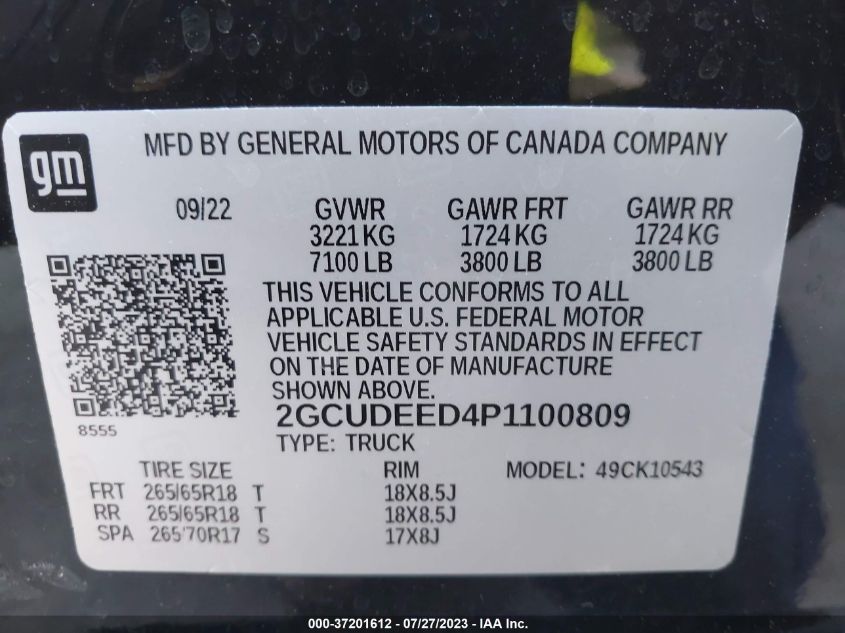 2023 CHEVROLET SILVERADO 1500 RST - 2GCUDEED4P1100809