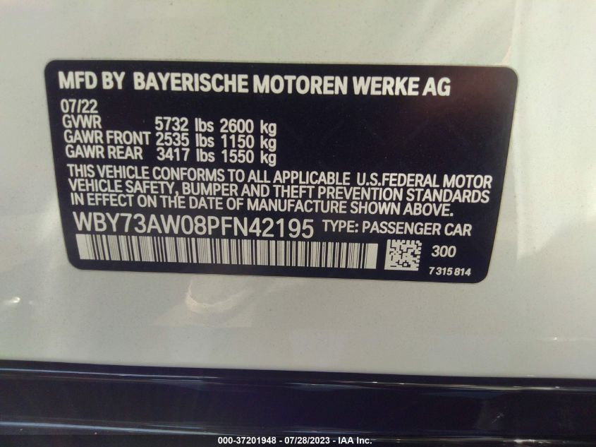 2023 BMW I4 EDRIVE40 - WBY73AW08PFN42195