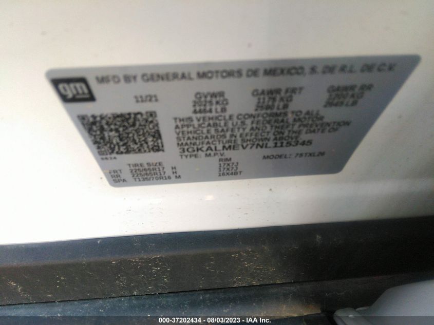 2022 GMC TERRAIN SLE - 3GKALMEV7NL115345