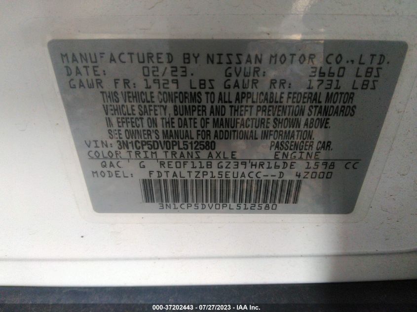 2023 NISSAN KICKS SR - 3N1CP5DV0PL512580