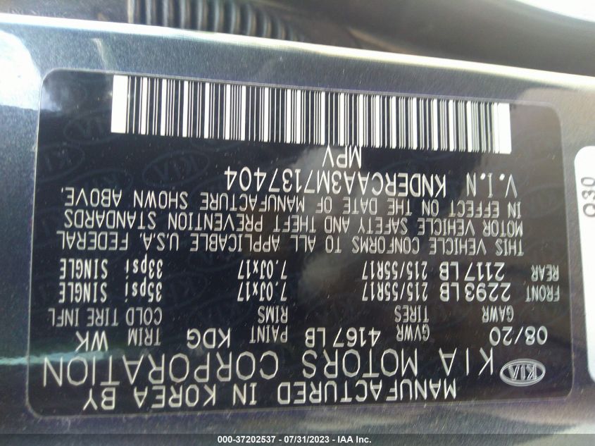 2021 KIA SELTOS EX - KNDERCAA3M7137404