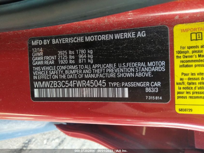 2015 MINI COOPER COUNTRYMAN - WMWZB3C54FWR45045