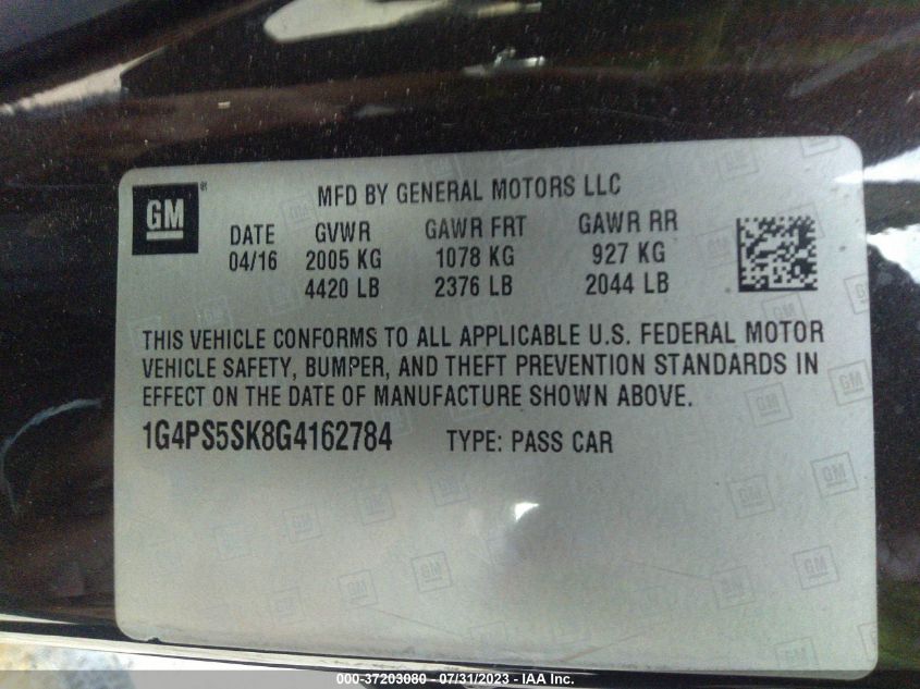 2016 BUICK VERANO LEATHER GROUP - 1G4PS5SK8G4162784
