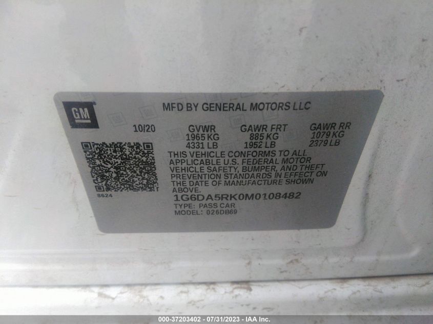 2021 CADILLAC CT4 LUXURY - 1G6DA5RK0M0108482
