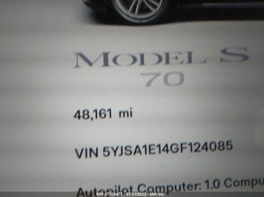 2016 TESLA MODEL S 70 KWH - 5YJSA1E14GF124085