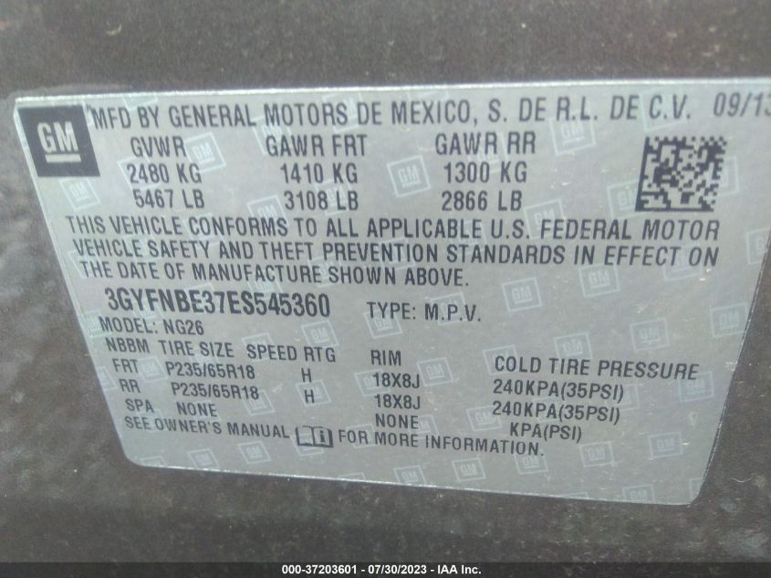 2014 CADILLAC SRX LUXURY COLLECTION - 3GYFNBE37ES545360