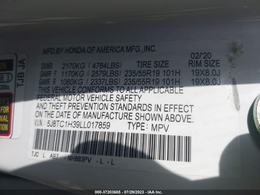 2020 ACURA RDX - 5J8TC1H39LL017859