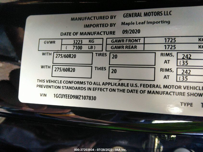 2021 CHEVROLET SILVERADO 1500 RST - 1GCUYEED9MZ107830