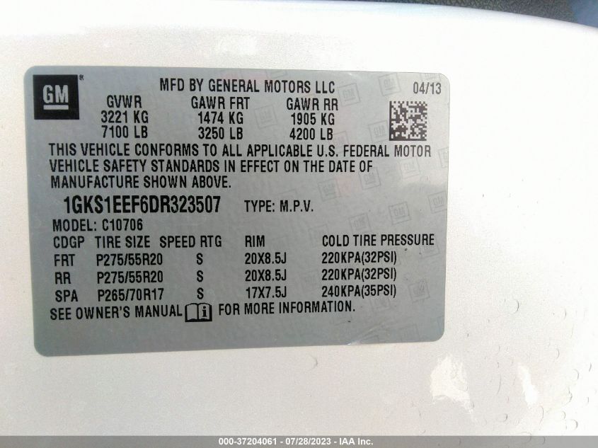 2013 GMC YUKON DENALI - 1GKS1EEF6DR323507