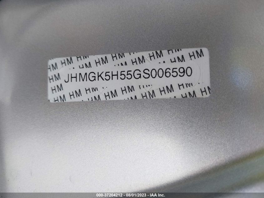 2016 HONDA FIT LX - JHMGK5H55GS006590