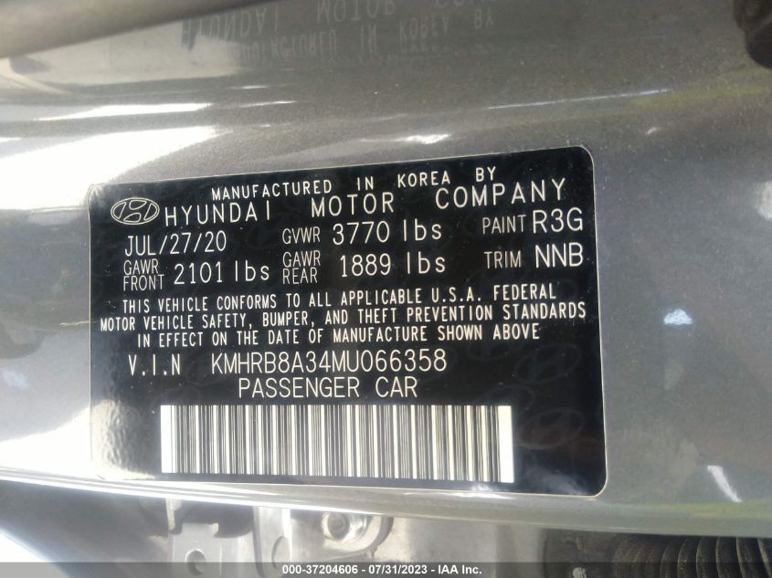 2021 HYUNDAI VENUE SE - KMHRB8A34MU066358