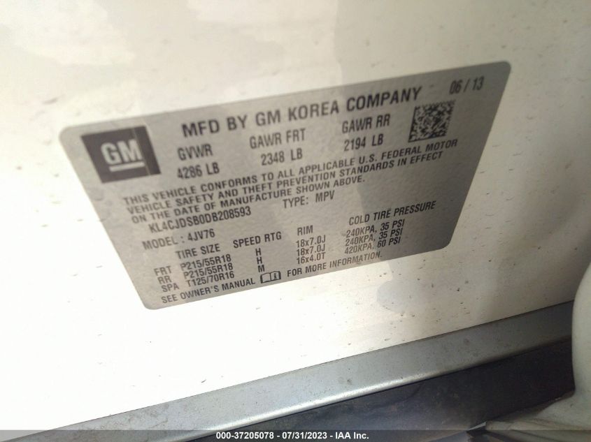 2013 BUICK ENCORE PREMIUM - KL4CJDSB0DB208593