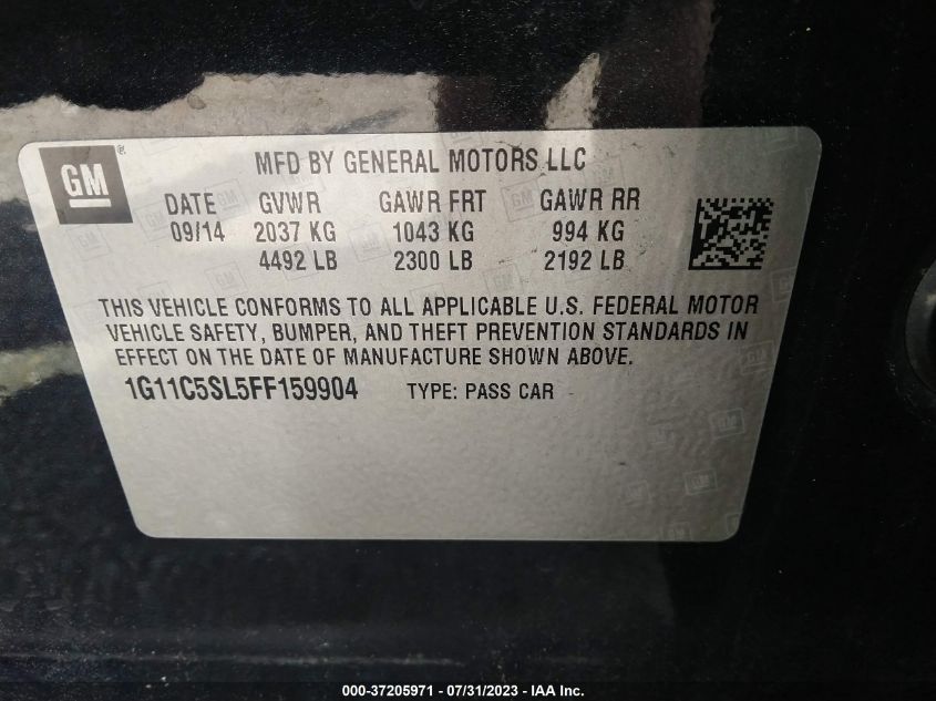 2015 CHEVROLET MALIBU LT - 1G11C5SL5FF159904