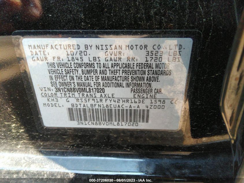 2021 NISSAN VERSA S - 3N1CN8BV0ML817020