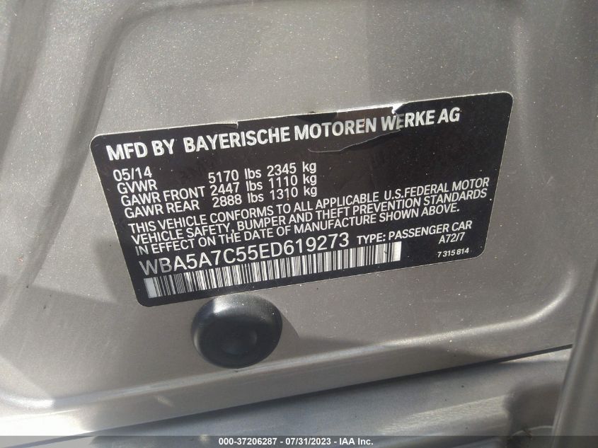 2014 BMW 5 SERIES 528I XDRIVE - WBA5A7C55ED619273