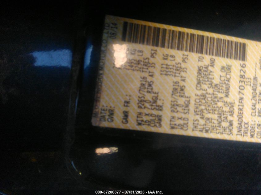 2015 NISSAN FRONTIER SV - 1N6AD0ER1FN703826