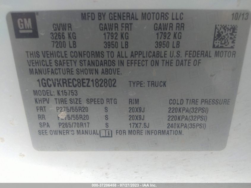 2014 CHEVROLET SILVERADO 1500 LT - 1GCVKREC8EZ182802