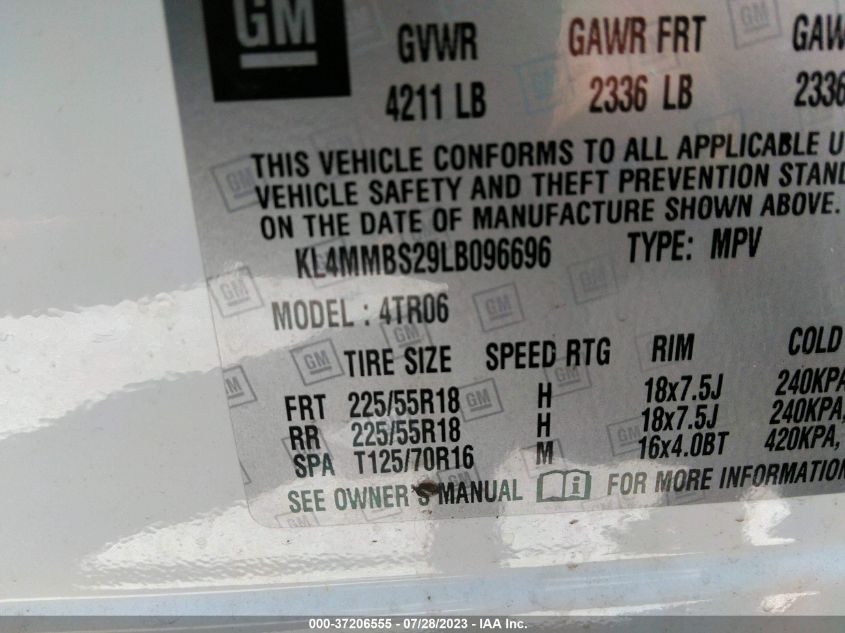 2020 BUICK ENCORE GX PREFERRED - KL4MMBS29LB096696
