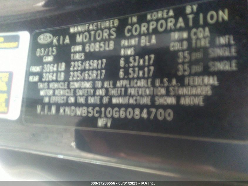 2016 KIA SEDONA LX - KNDMB5C10G6084700