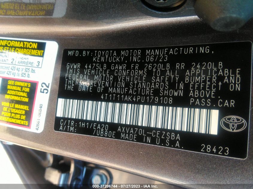 2023 TOYOTA CAMRY SE - 4T1T11AK4PU179108