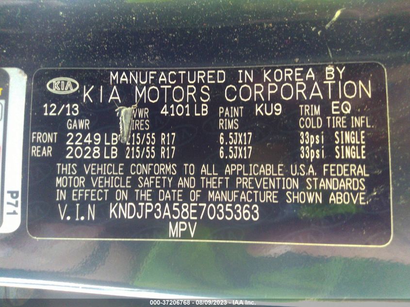 2014 KIA SOUL + - KNDJP3A58E7035363