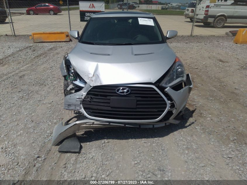 2013 HYUNDAI VELOSTER TURBO W/BLUE INT - KMHTC6AE6DU157494