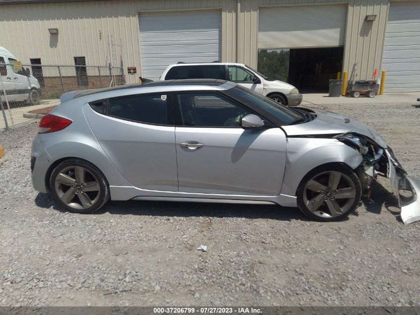 2013 HYUNDAI VELOSTER TURBO W/BLUE INT - KMHTC6AE6DU157494