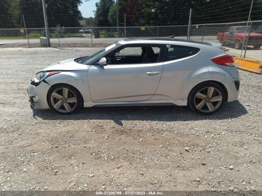 2013 HYUNDAI VELOSTER TURBO W/BLUE INT - KMHTC6AE6DU157494