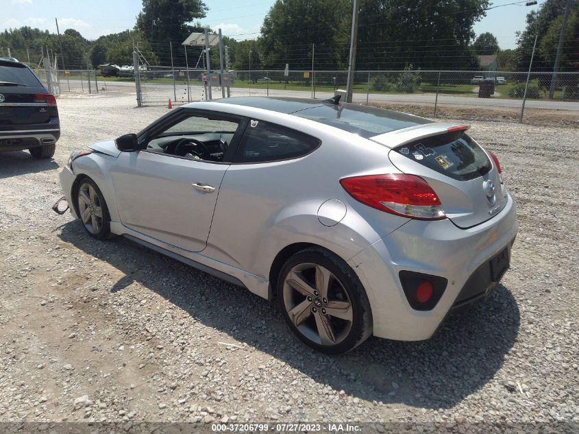 2013 HYUNDAI VELOSTER TURBO W/BLUE INT - KMHTC6AE6DU157494