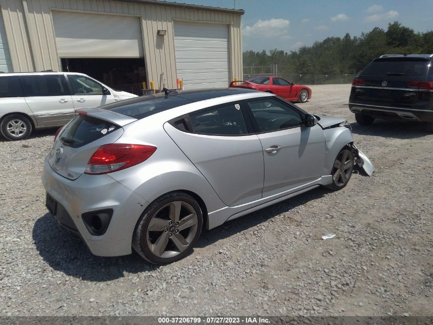 2013 HYUNDAI VELOSTER TURBO W/BLUE INT - KMHTC6AE6DU157494