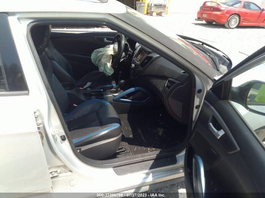 2013 HYUNDAI VELOSTER TURBO W/BLUE INT - KMHTC6AE6DU157494