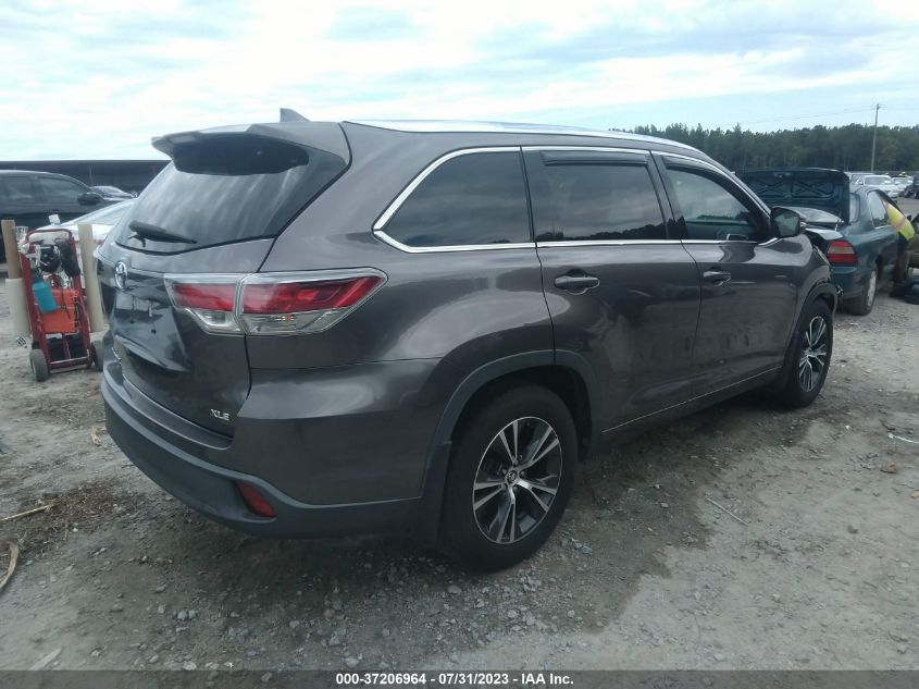 2016 TOYOTA HIGHLANDER XLE - 5TDKKRFH5GS127967