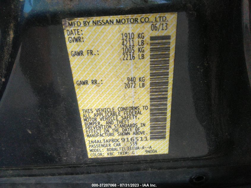 2013 NISSAN ALTIMA 2.5 SV - 1N4AL3AP8DC916511