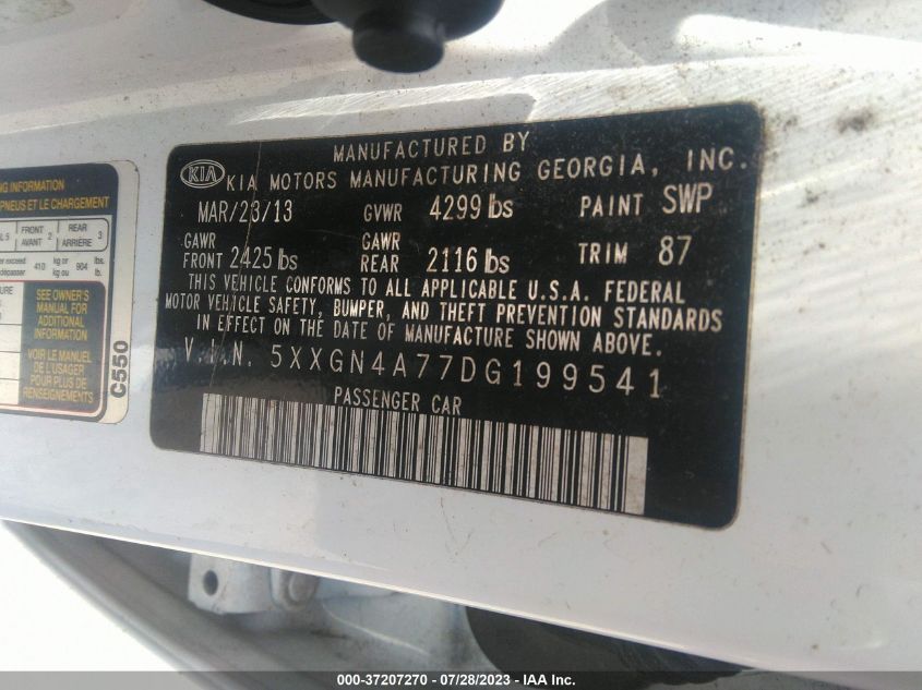 2013 KIA OPTIMA EX - 5XXGN4A77DG199541