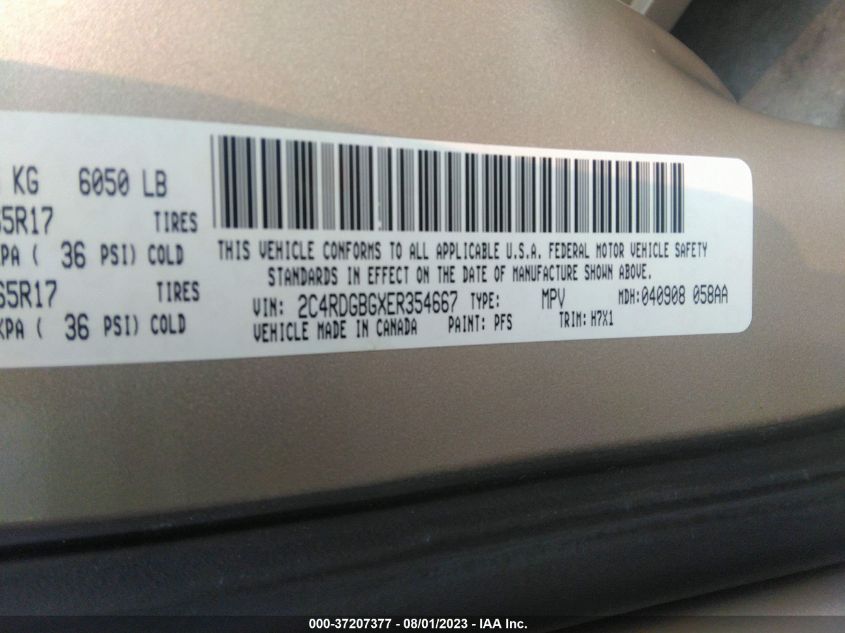 2014 DODGE GRAND CARAVAN SE - 2C4RDGBGXER354667