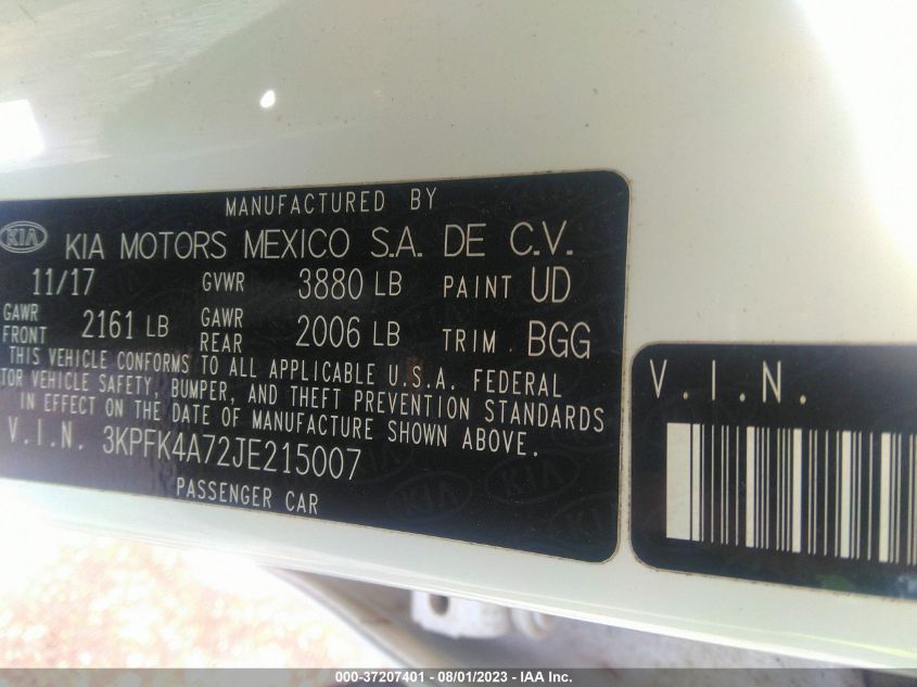 2018 KIA FORTE LX - 3KPFK4A72JE215007