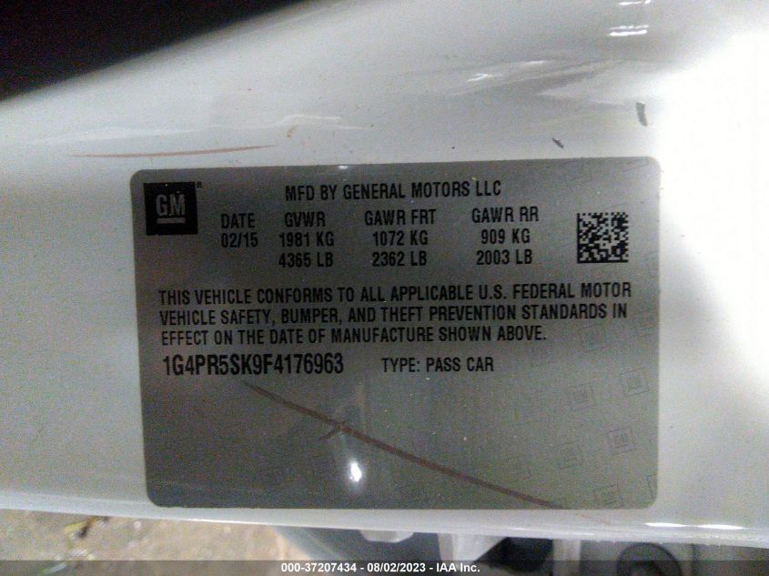 2015 BUICK VERANO CONVENIENCE GROUP - 1G4PR5SK9F4176963