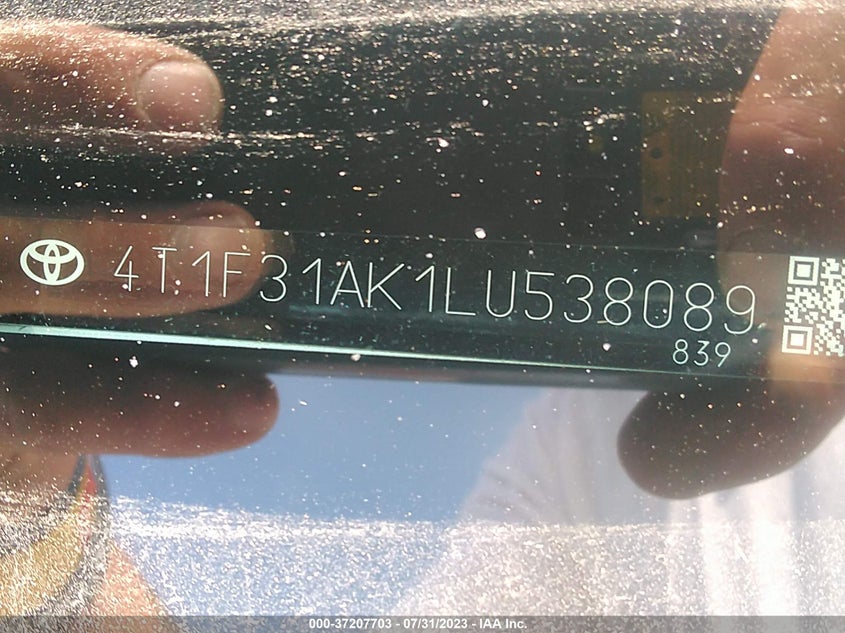 VIN 4T1F31AK1LU538089 2020 TOYOTA CAMRY XLE