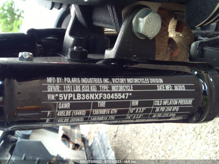 2015 VICTORY MOTORCYCLES GUNNER - 5VPLB36NXF3045547