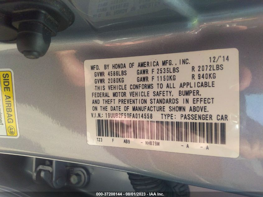 2015 ACURA TLX V6 TECH - 19UUB2F50FA014558
